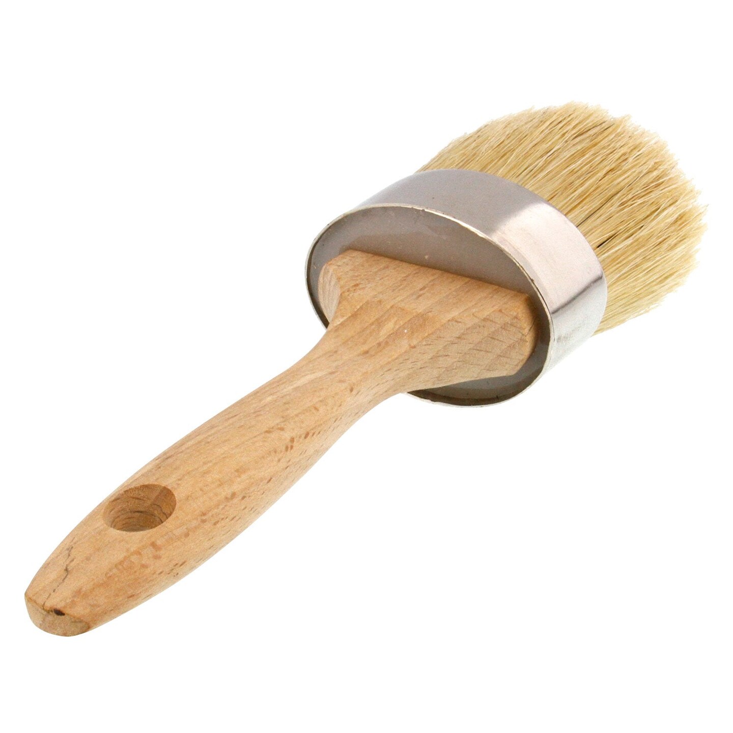 Multi Use 2-1/8&#x22; Oval Chalk and Wax Brush for Chairs, Dressers, Cabinets and Other Wood Furniture - 100% Natural Bristles, Lightweight, Rust Resistant