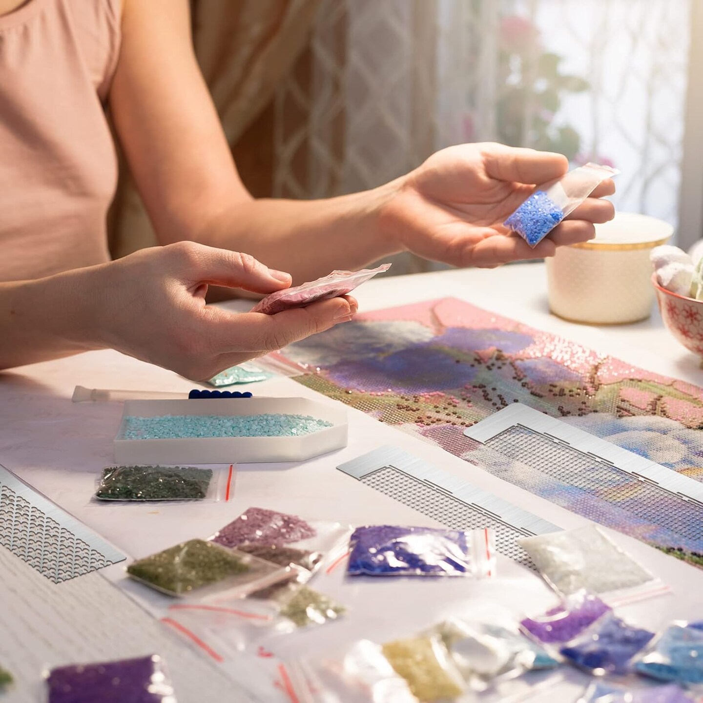 14PCS Diamond Painting Ruler Set – Stainless Steel Grid & Adjustment Tool