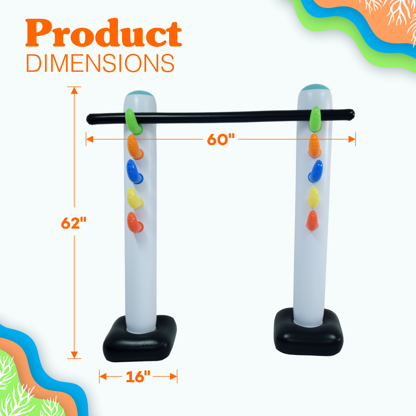 4E&#x27;s Novelty Inflatable Limbo Game &#x2013; 62&#x22;&#x22; Limbo Stick for Kids Party &#x26; Outdoor Party Games