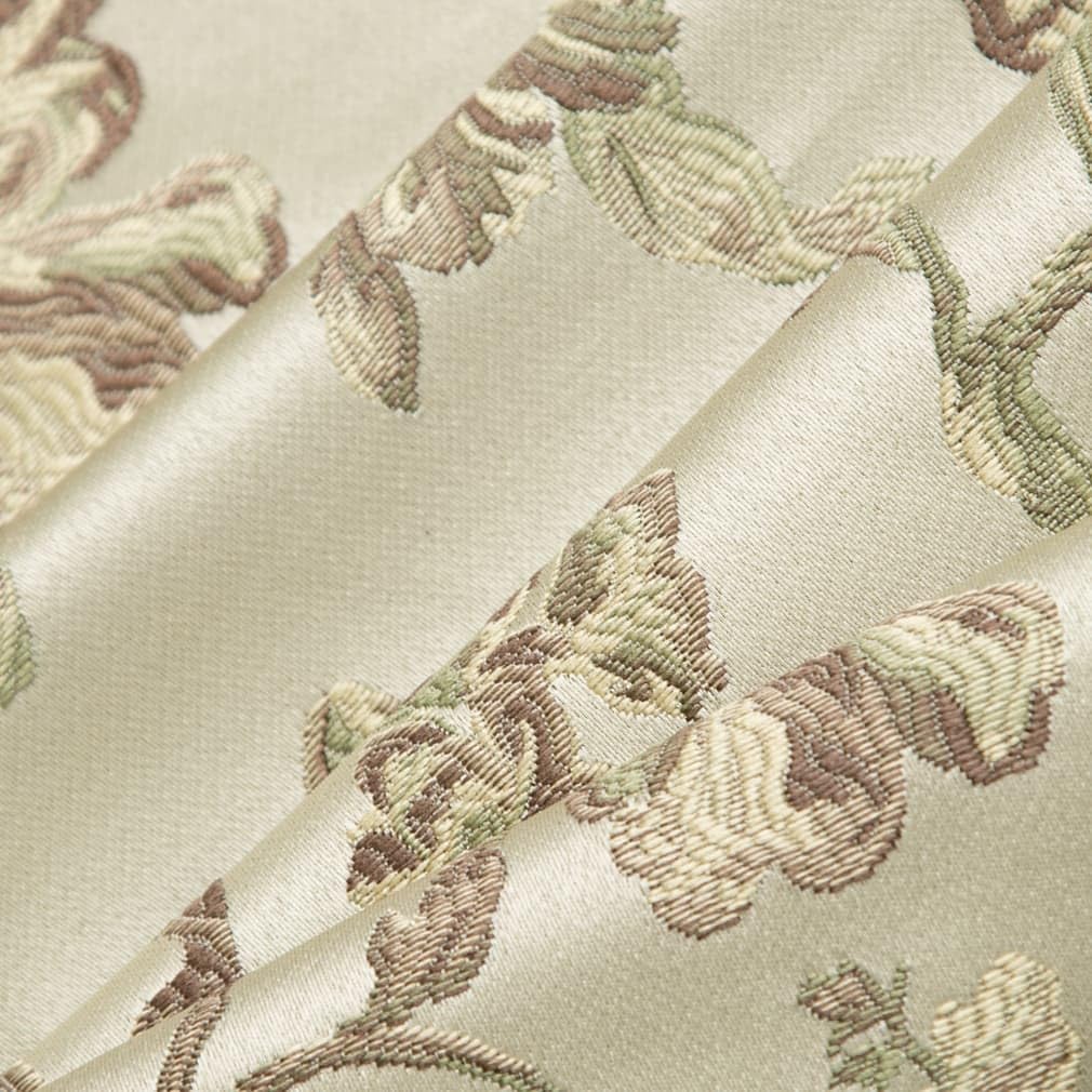 Natural Green Floral Woven Pattern Upholstery Fabric by The Yard - SKU: Devin Prairie