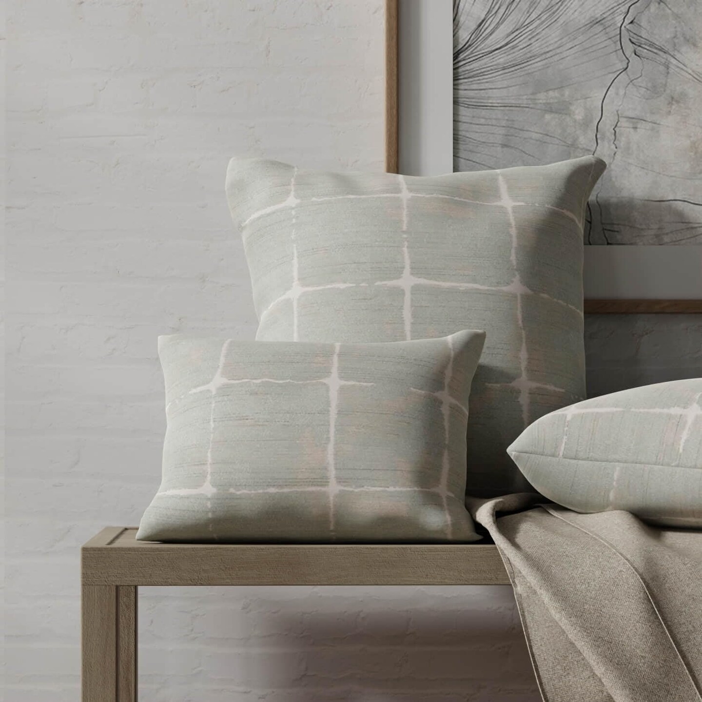 Aqua Stain Resistant Performance Pet Friendly Abstract Woven Pattern Upholstery Fabric by The Yard - SKU: Malibu Vapor