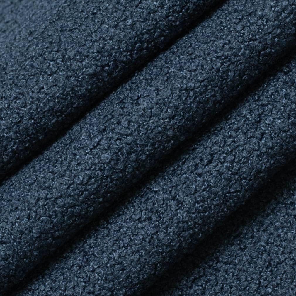 Blue Shearling Textured Upholstery Fabric by The Yard - SKU: Menlo Indigo