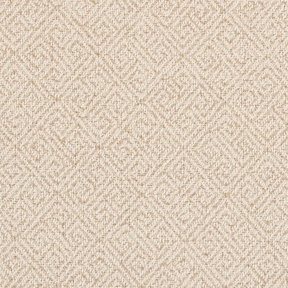 Natural Made in America Greek Key Geometric Woven Pattern Upholstery Fabric by The Yard - SKU: Leon Sand