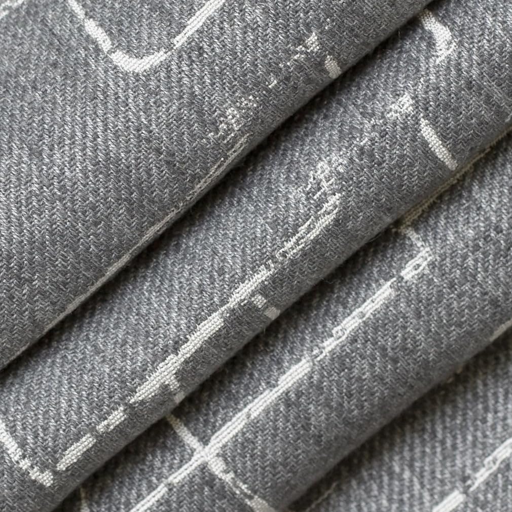 Grey Abstract Woven Pattern Upholstery Fabric by The Yard - SKU: Wayne Iron