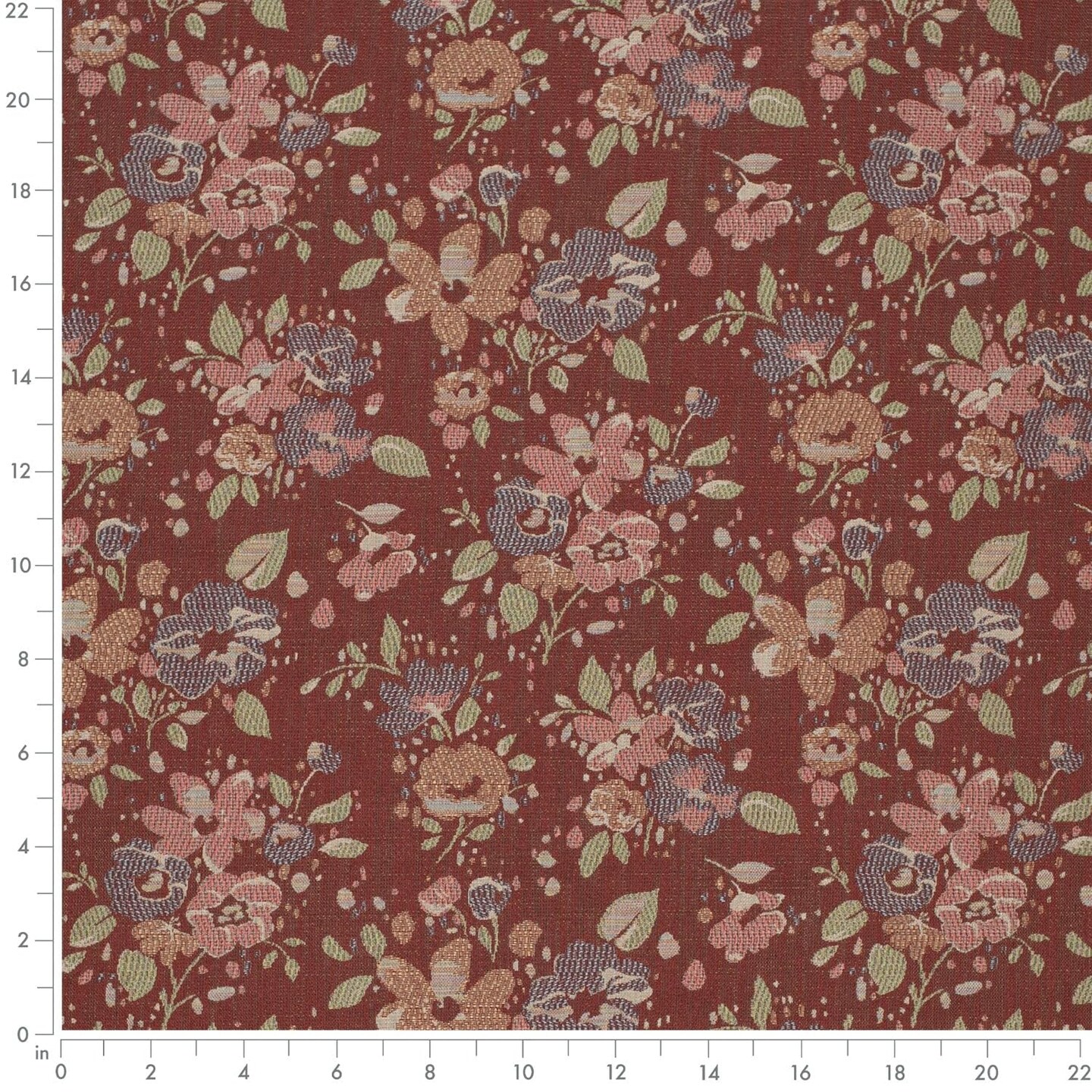 Brown Orange Rust Performance Grade Tapestry Woven Pattern Upholstery Fabric by The Yard - SKU: Granby Persimmon