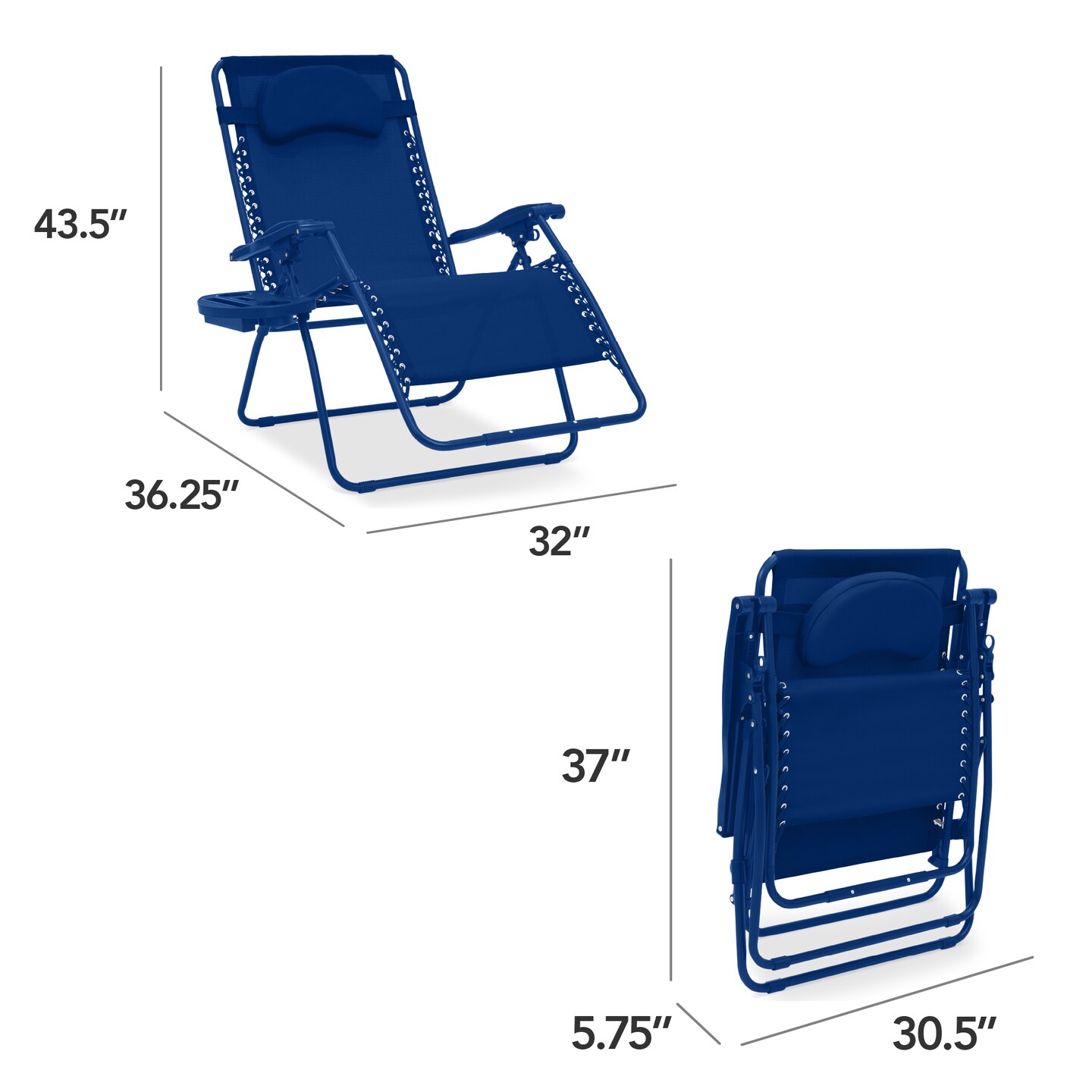 Best Choice Products Oversized Zero Gravity Chair, Folding Outdoor Patio Recliner w/ Cup Holder
