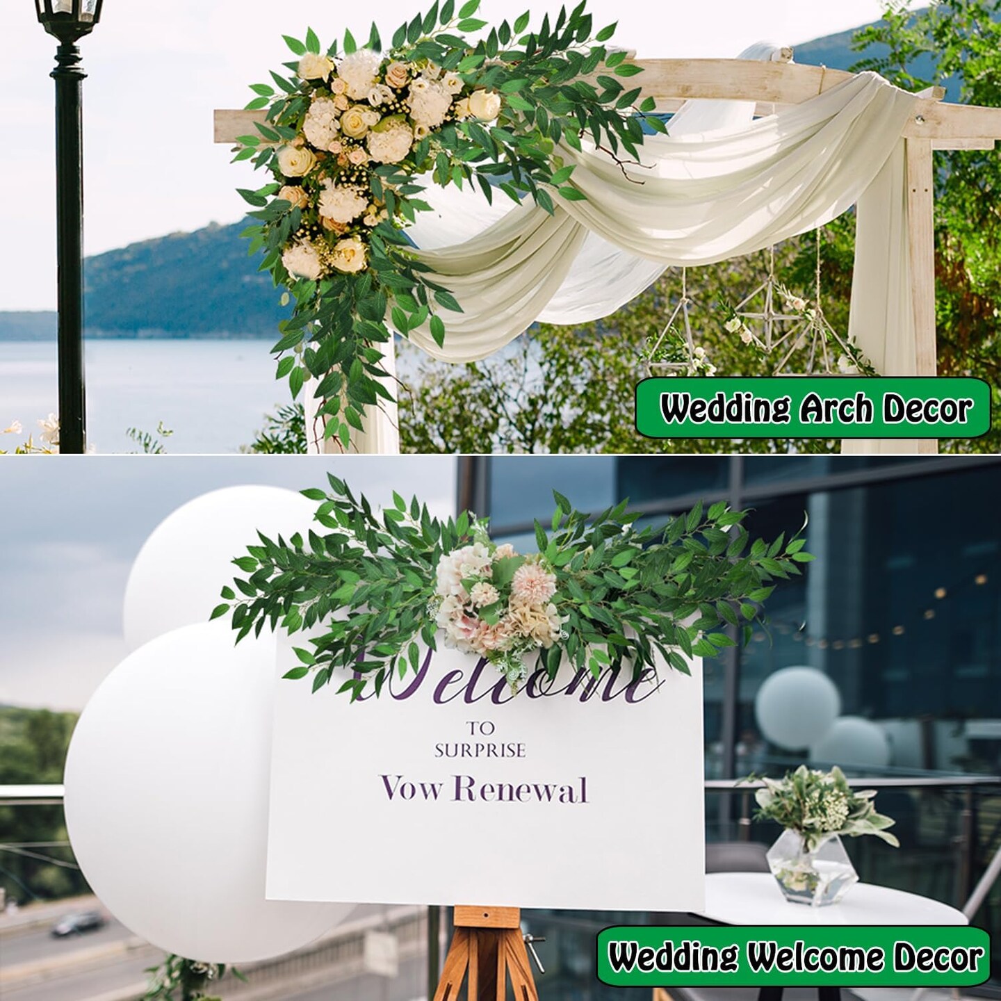 20 Artificial Italian Ruscus Greenery Stems for Wedding & Home Decor