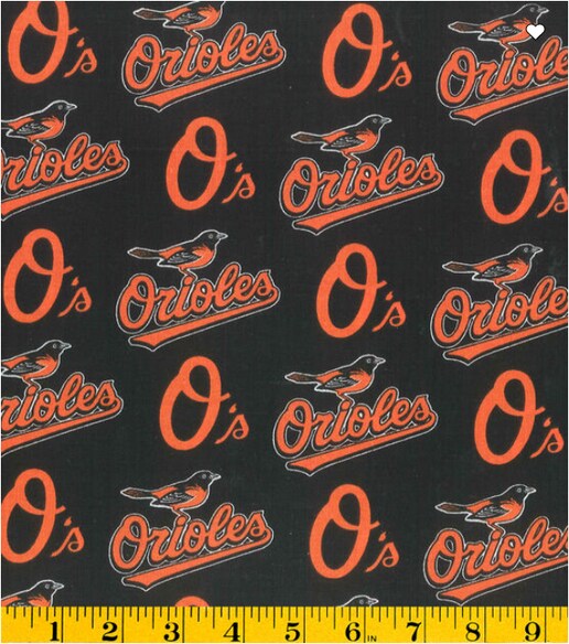 Licensed MLB Baltimore Orioles Cotton 6632-B Fabric by the Yard