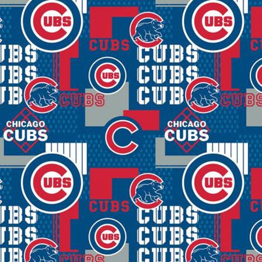 Licensed MLB Chicago Cubs Patchwork Cotton 14544B Fabric by the Yard