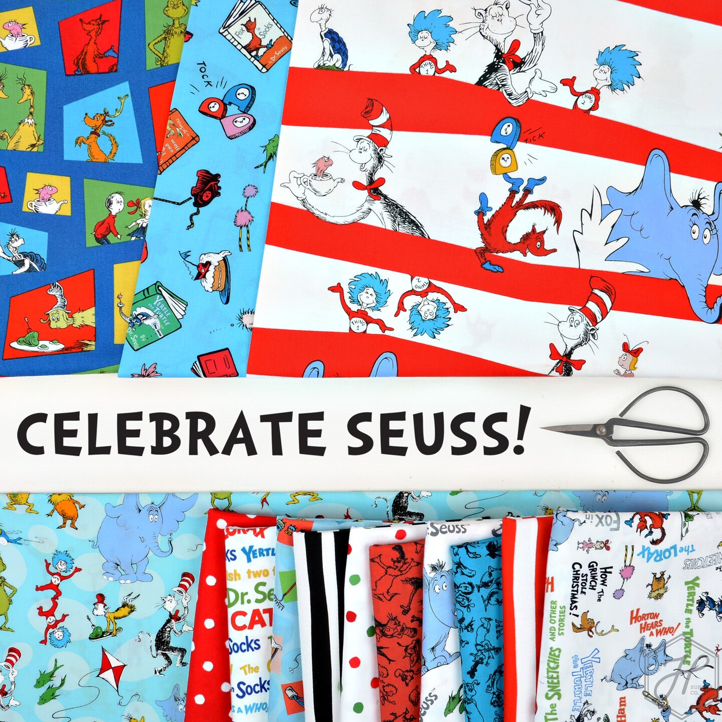 Stripes in Red (ade-10792-3) | Celebrate Seuss! | Dr. Seuss Enterprises | Robert Kaufman