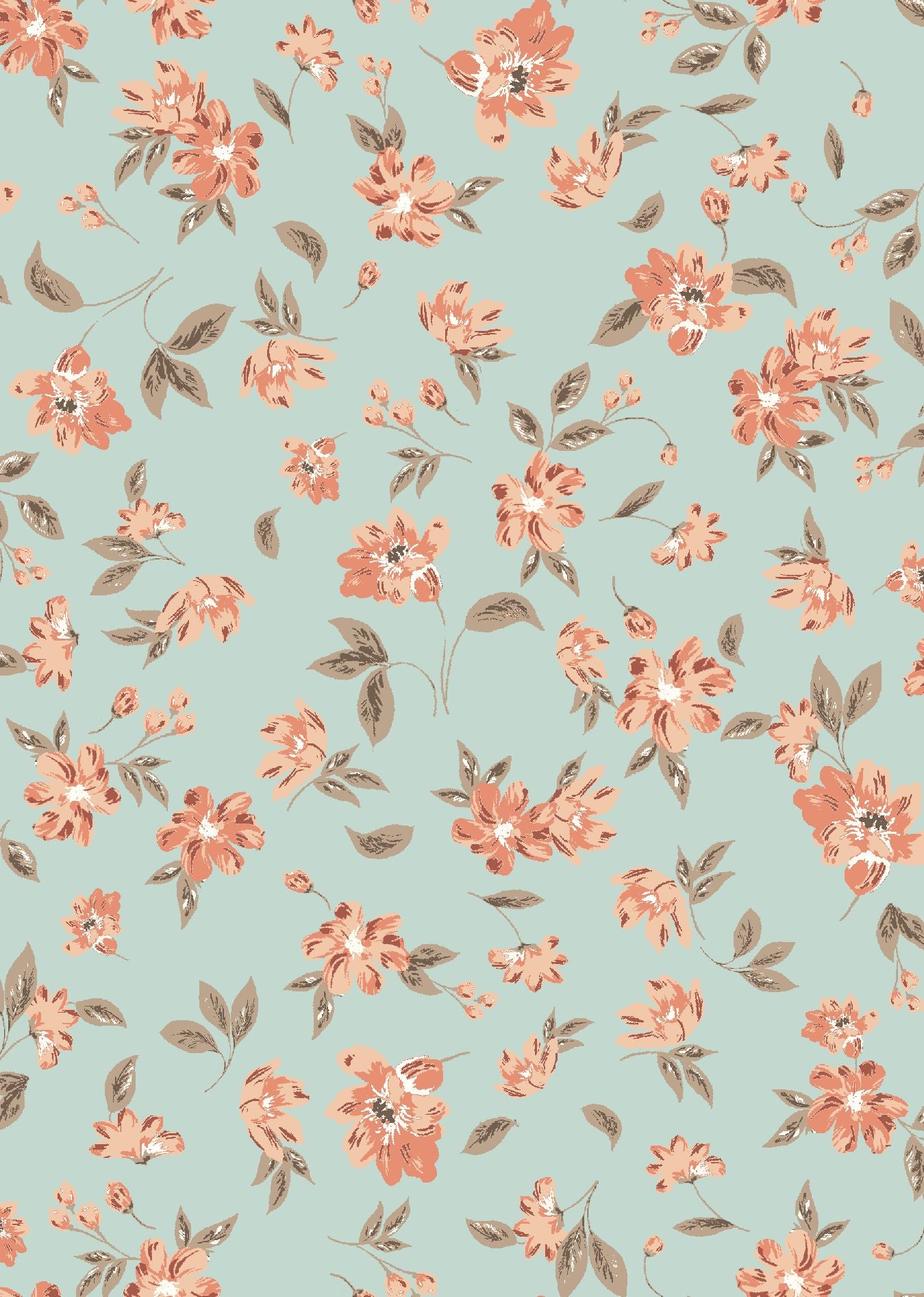 1 Yard Sage Cey Ditsy Floral Print Sublimation Fabric Lightweight Soft 58/59 Inches Wide