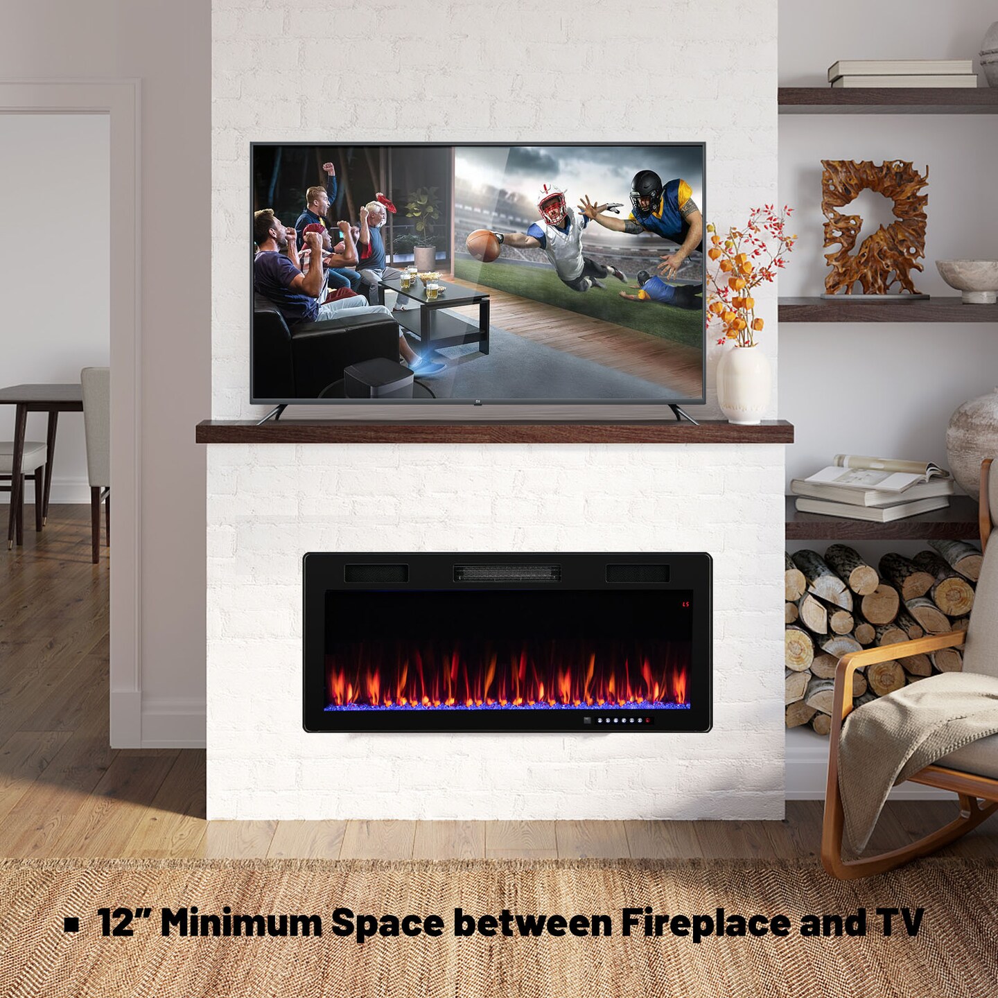 Electric Fireplace Recessed and Wall Mounted