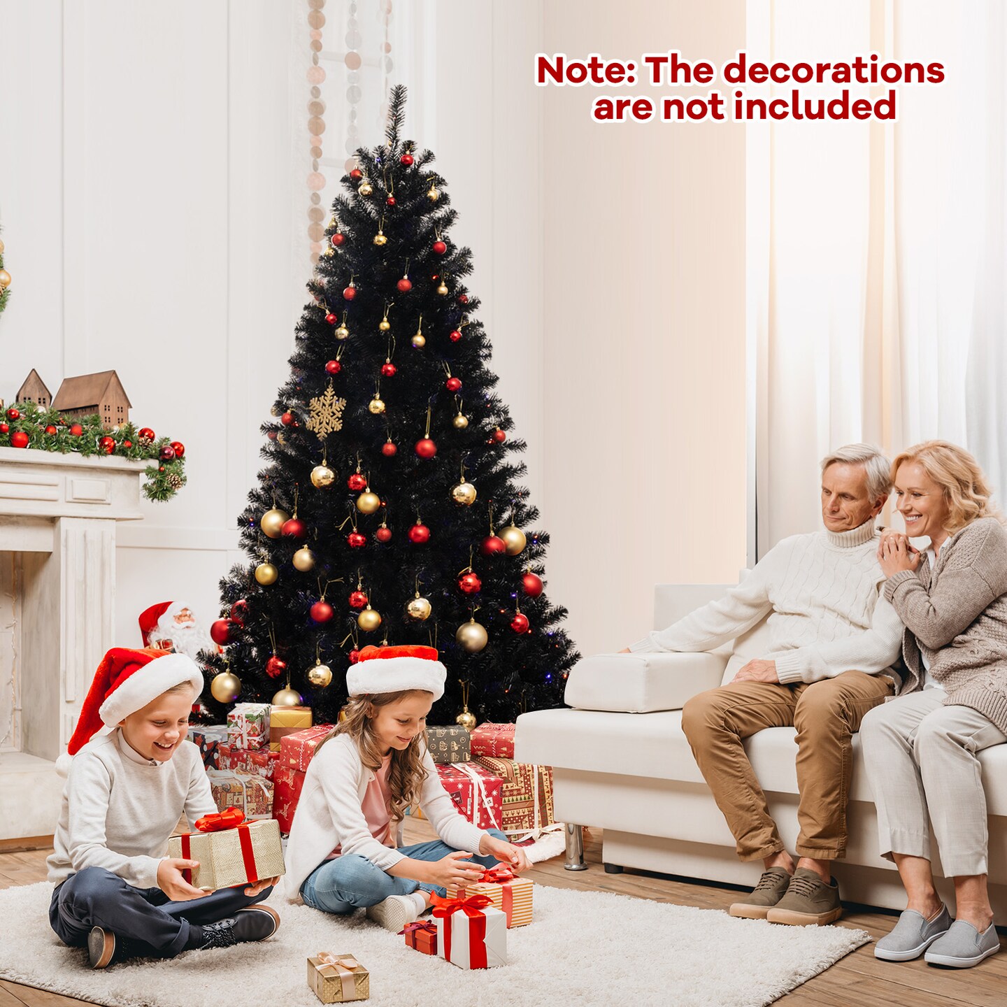 Artificial Christmas Tree with 6 Lighting Modes and Spooky Sounds for Halloween Decoration