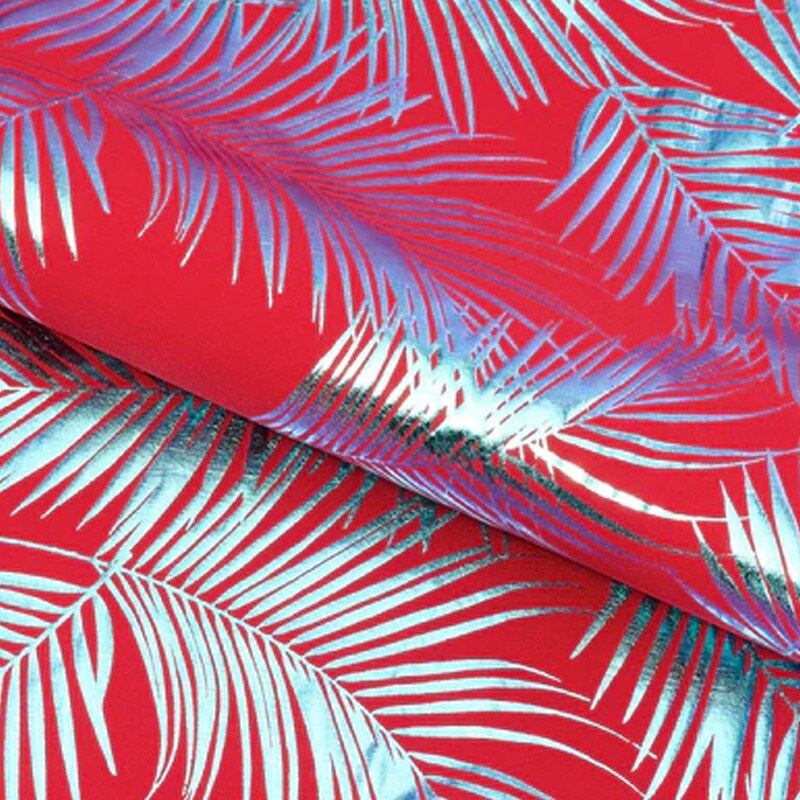 Electric Palm Foil Printed Spandex Fabric