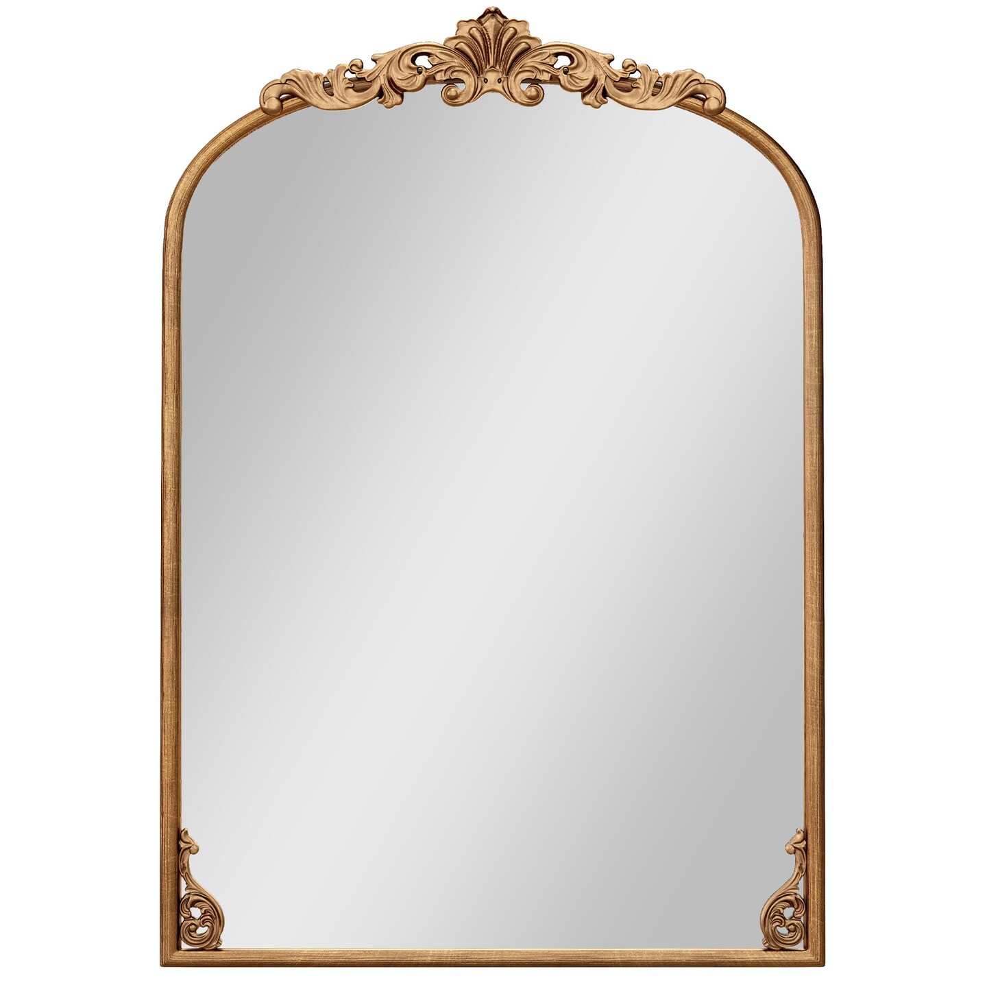 Arched Mirror for Wall Gold Traditional Vintage Ornate Baroque Mirror with Metal Frame