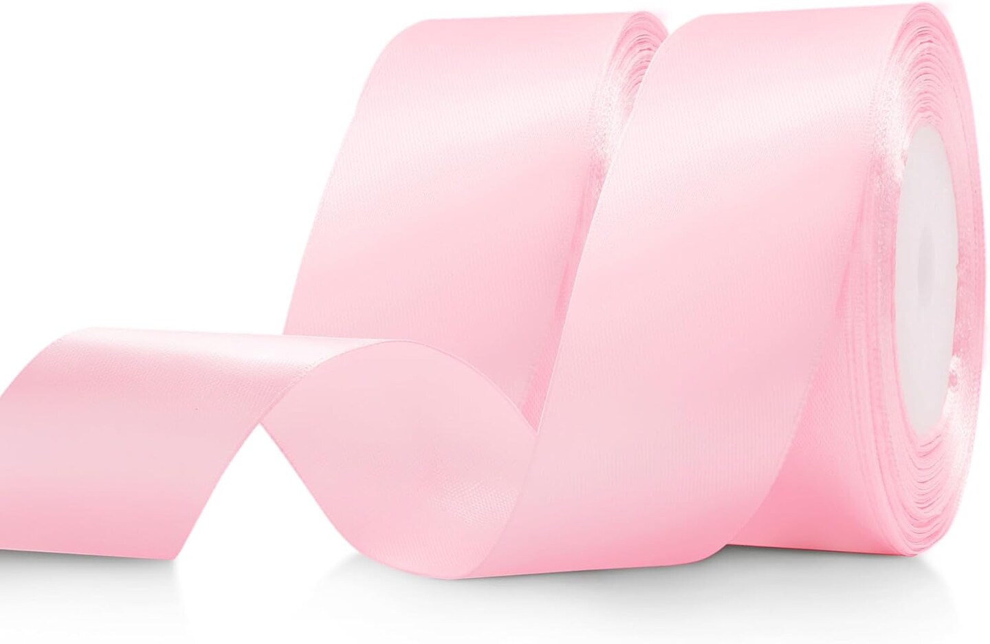 Pink Ribbon 1 1/2 inch, 100 Yards Pink Satin Ribbon, Ribbon for Gift Wrapping, Ribbon for Flower Bouquet, Fabric Polyester Ribbons for Crafts, Slik Hair Ribbon for Wedding Pink Bow Party Decorations
