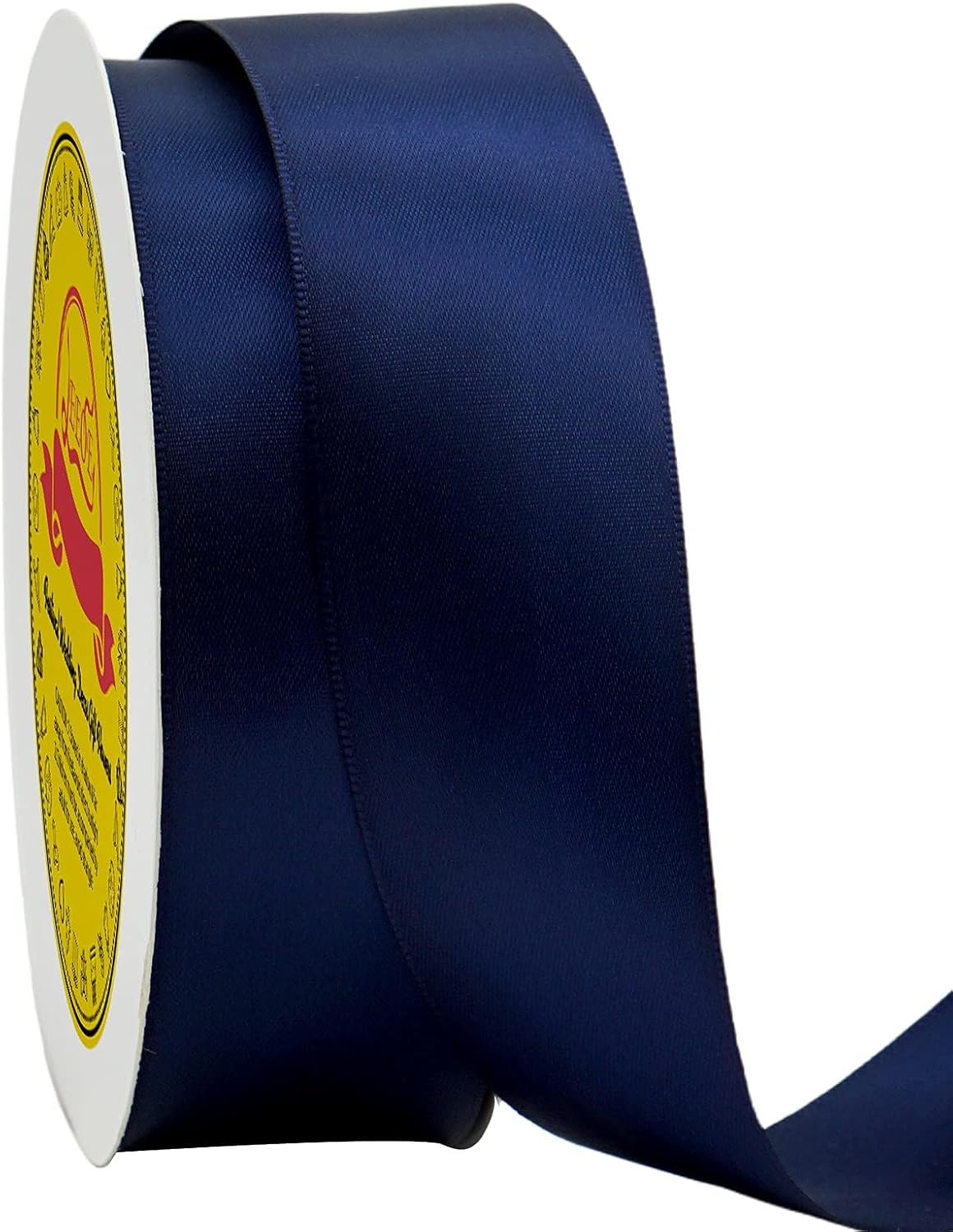 Double Face Satin Ribbon 1-1/2 inch X 50 Yards Polyester Navy Blue Ribbon for Gift Wrapping Very Suitable for Weddings Party Hair Bow Invitation Decorations and MoreDecorations and More