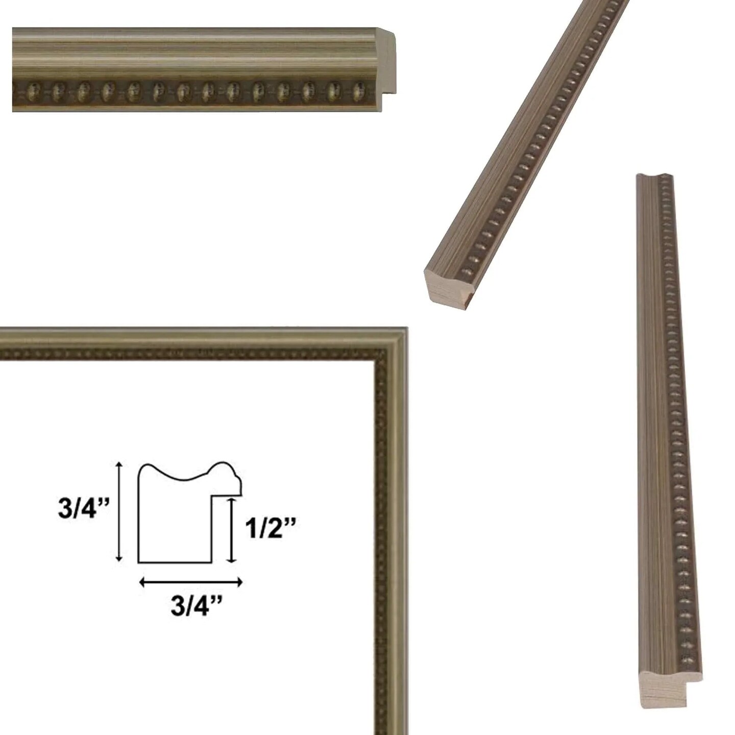 Narrow Beaded Silver Scoop Picture Frame 12x12 frame