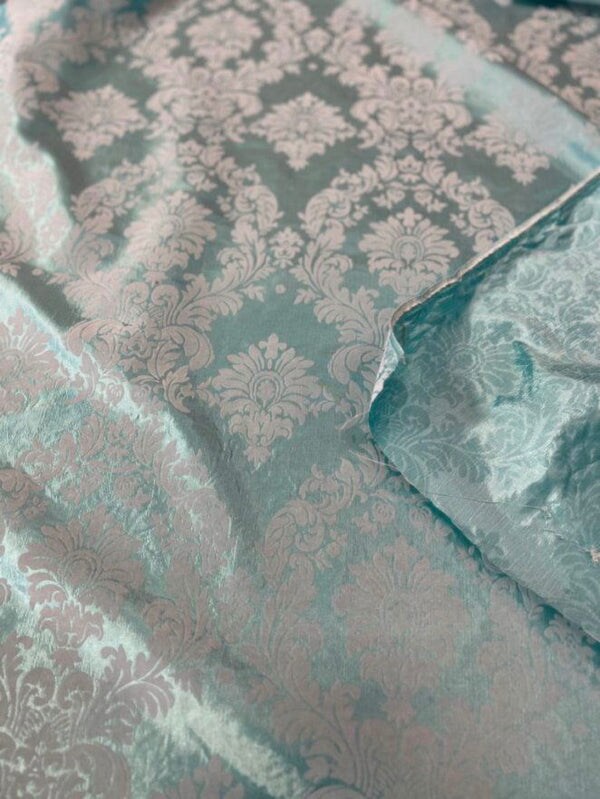 1 Yard Elegant Damask Flocking Taffeta Fabric for Decor & Events