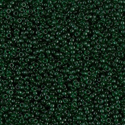 Miyuki 15/0 Round Seed Bead, 15-0156, Transparent Dark Emerald, 8 grams