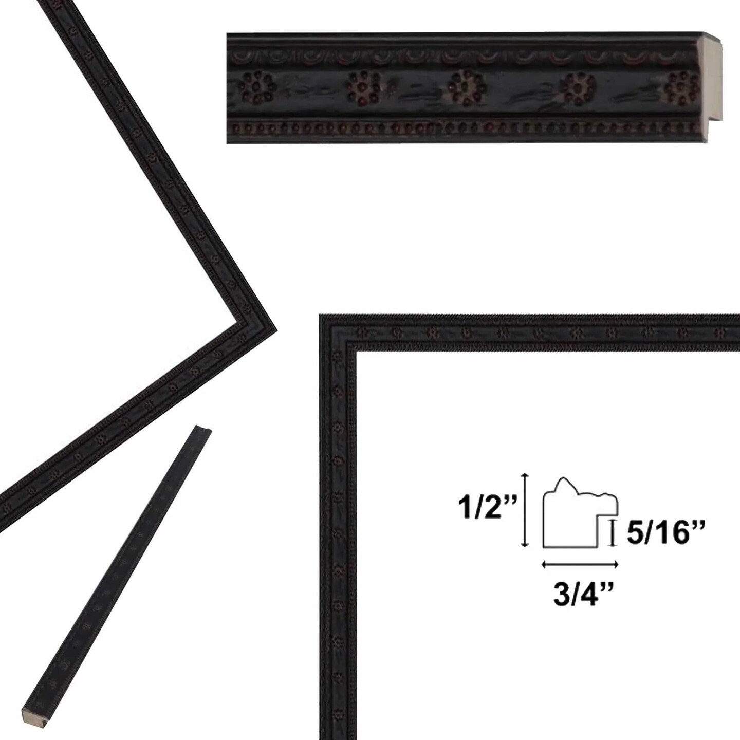 Narrow Black Stars Picture Frame 11x16 frame