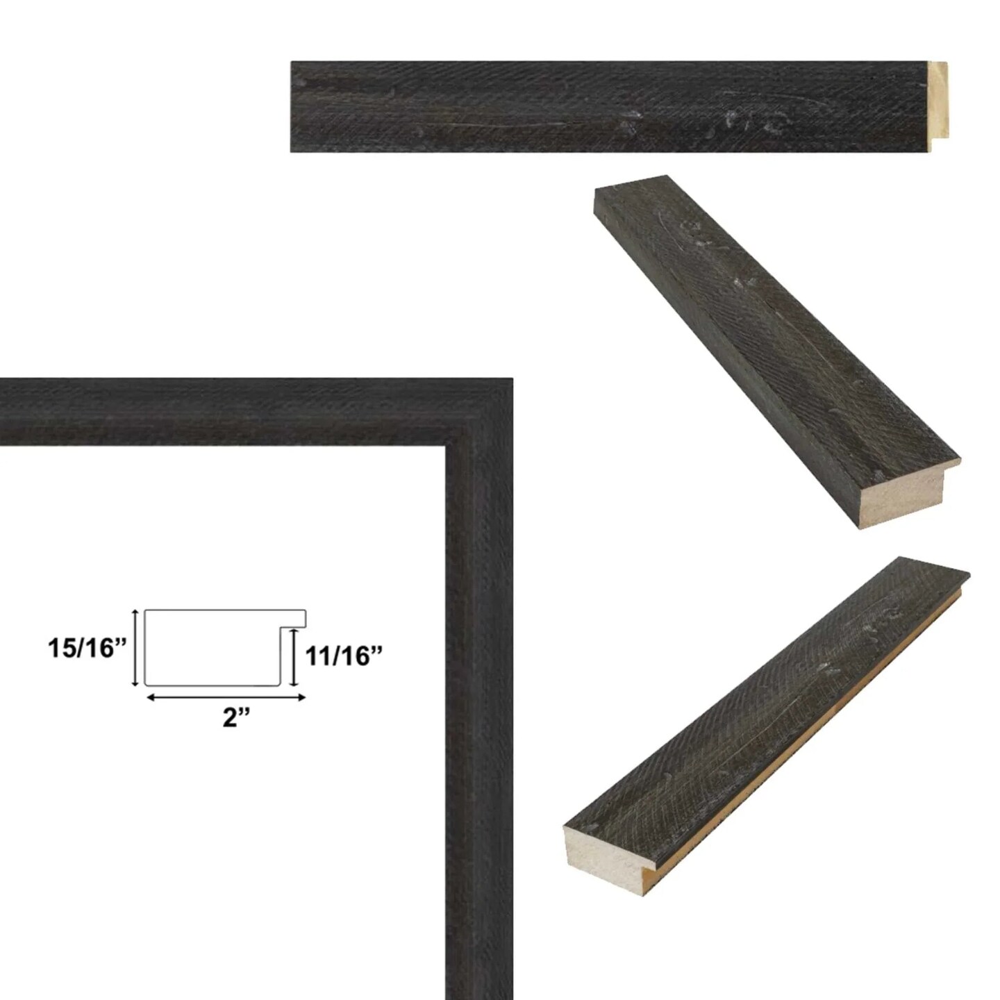 Drift Barnwood Black Wash Rustic Picture Frame 12x12 frame