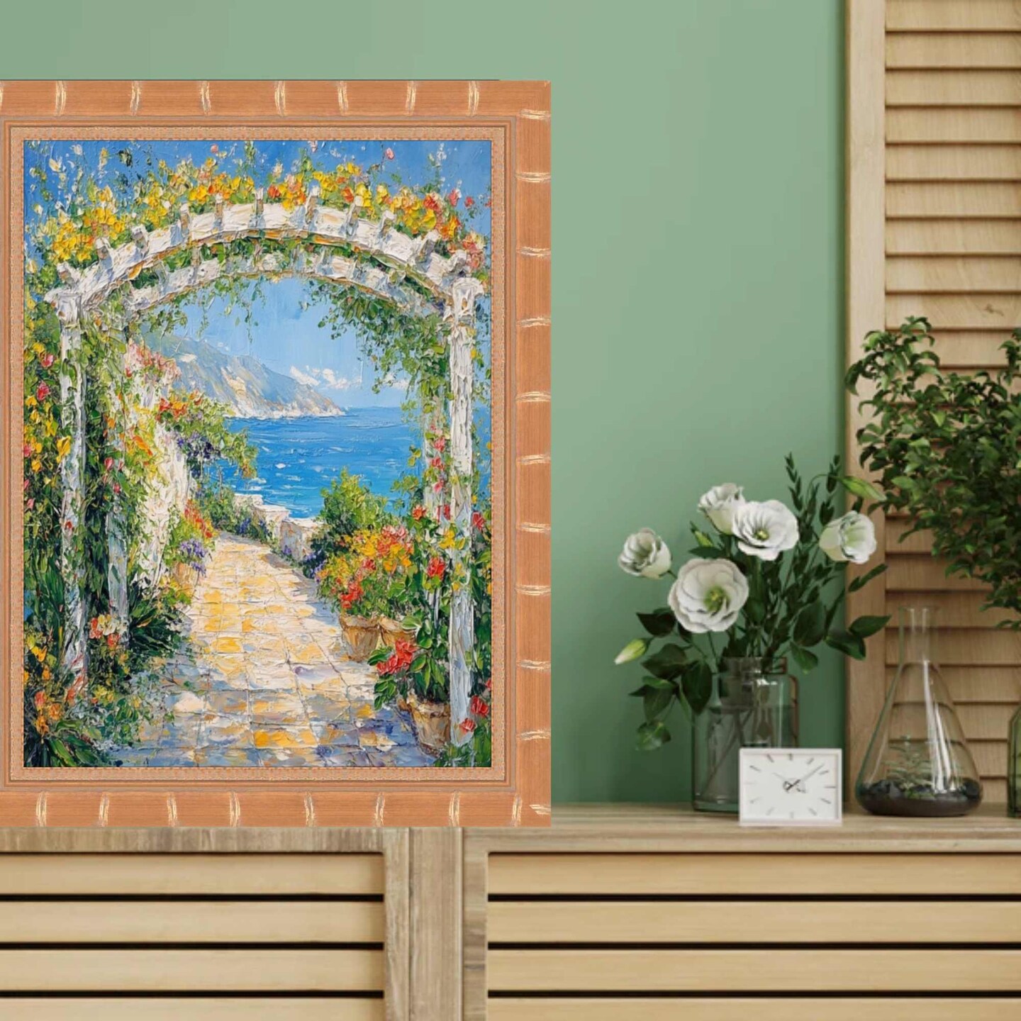 Boho Gold Bamboo Wood Picture Frame 16x24 frame