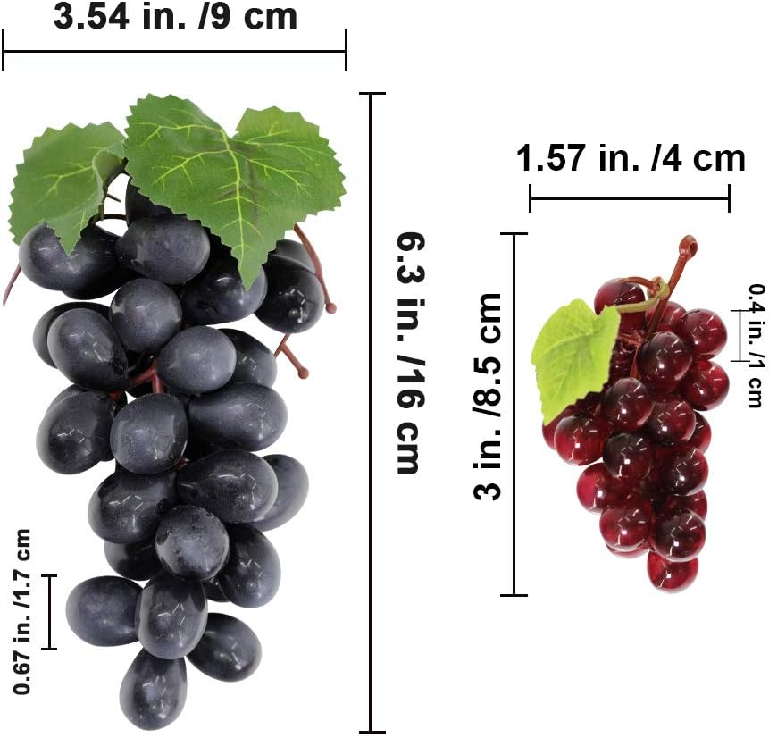 10 Pack Assorted Artificial Grapes Frosted Grape Clusters Decorative Grapes