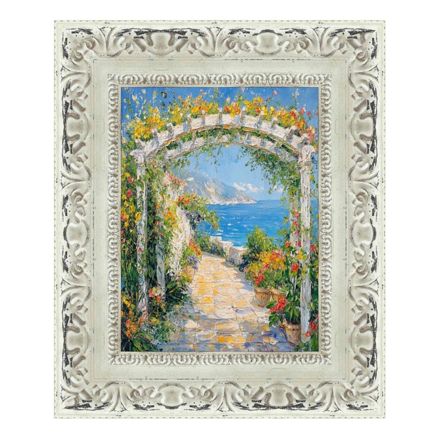 Wide Alabaster White Wash With Charcoal Picture Frame 30x30 frame