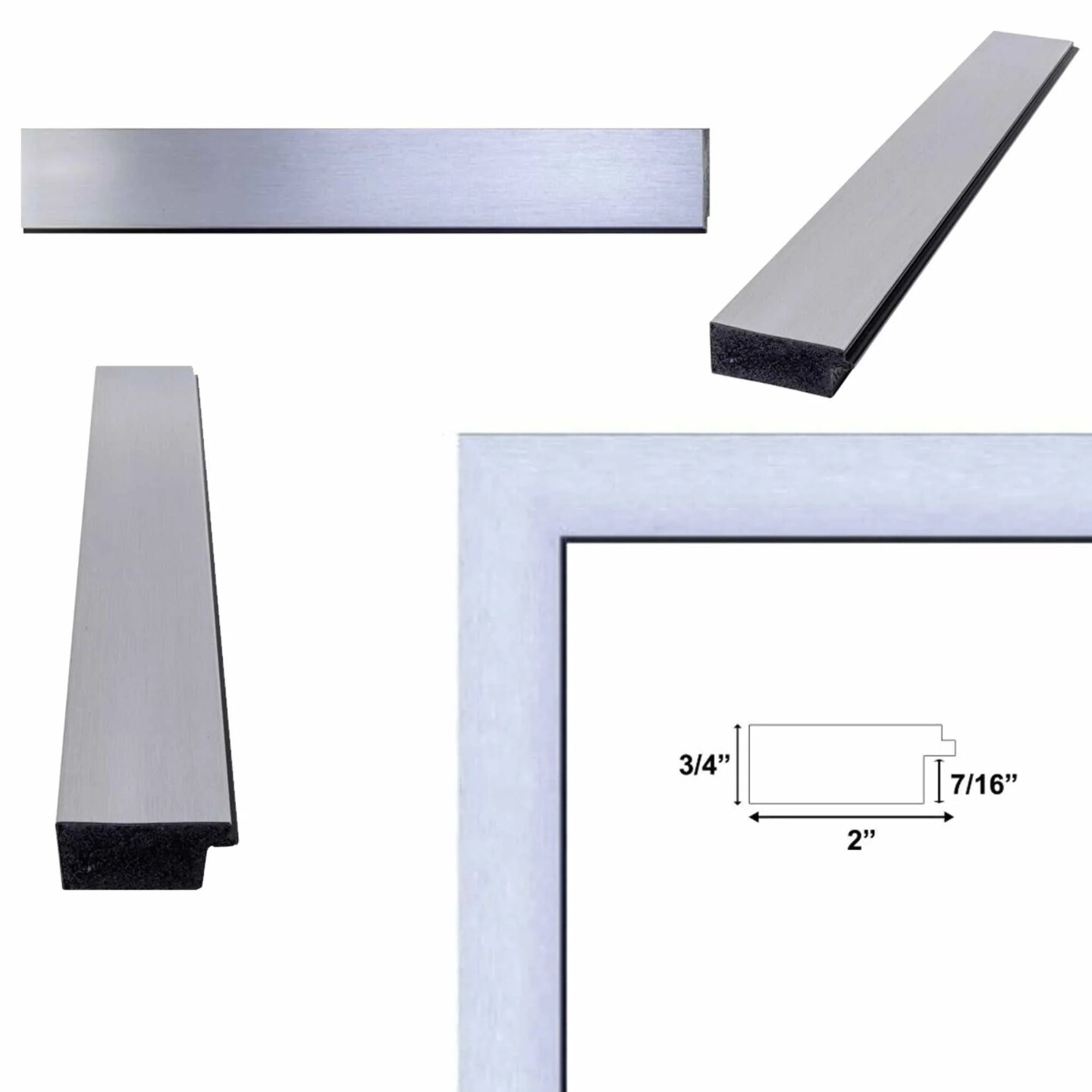 Stain Steel Flat With Black Lip Picture Frame 11x14 frame