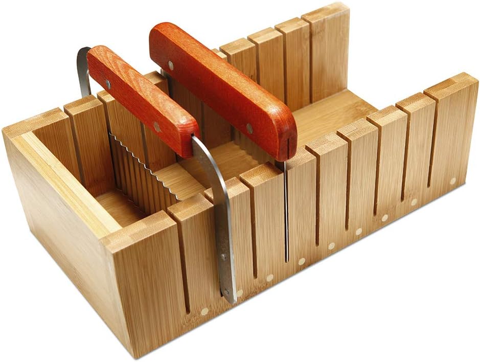 Soap Making Kit, Wooden Soap Cutter, Slicer, Soap Making Supplies, Silicone Soap Molds with Wavy &#x26; Straight Scraper