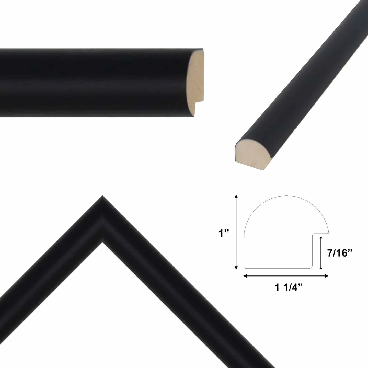 Round Matte Black Picture Frame 13x17 frame