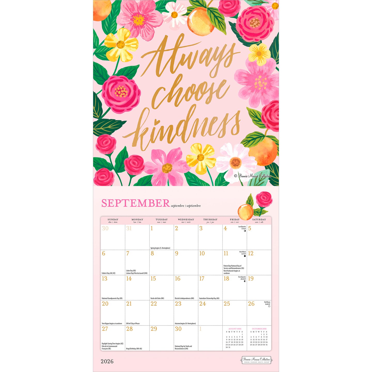 Bonnie Marcus OFFICIAL | 2026 7 x 14 Inch (Hanging) Monthly Mini Wall Calendar