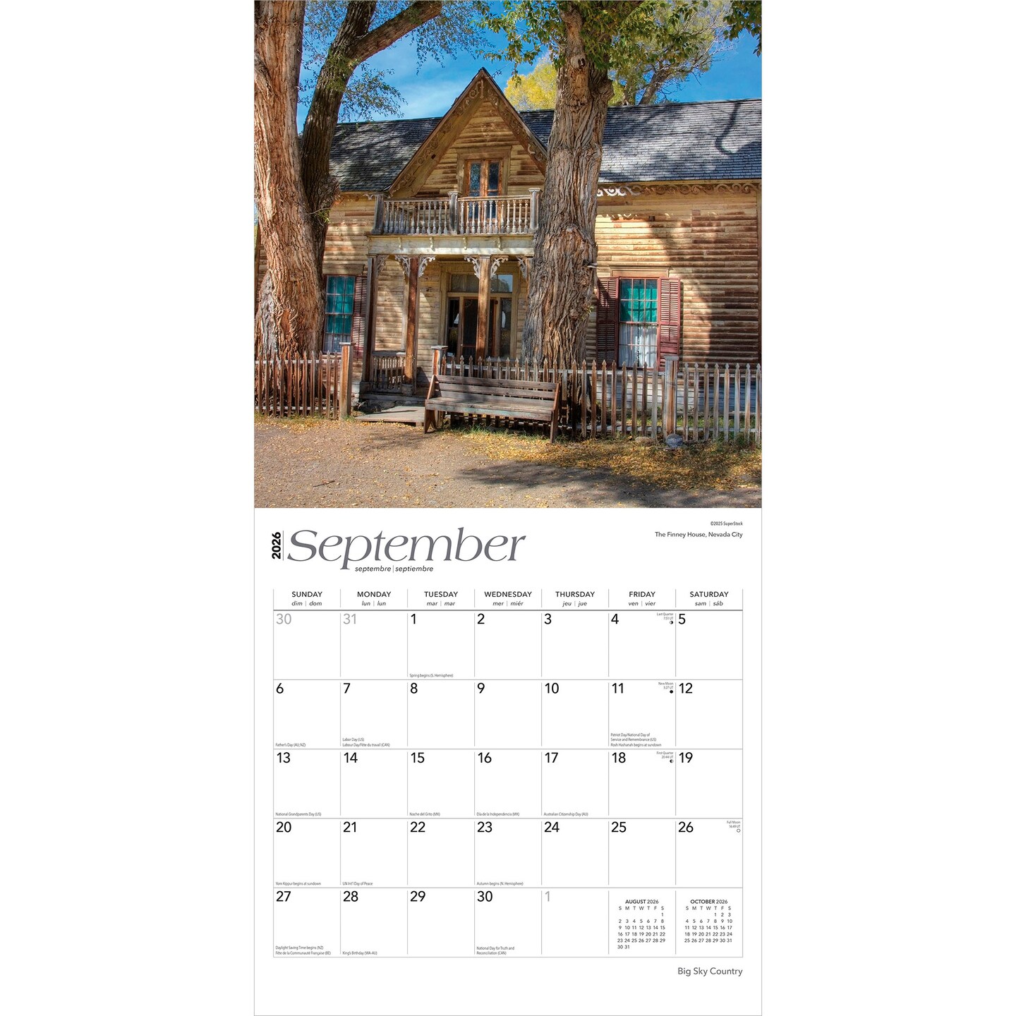 Big Sky Country | Montana Places | 2026 12 x 24 Inch (Hanging) Monthly Square Wall Calendar | Plastic-Free