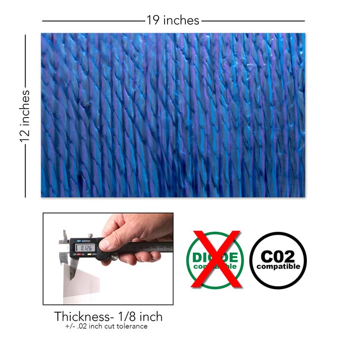 ColorWave Acrylic 2.6mm (1/8th Inch), 12x19 inch | CO2 Laser & CO2 Glowforge Ready, Special Pattern Cast Acrylics, Craft Closet Brand