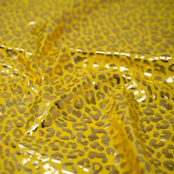 Metallic Leopard Foil Nylon Spandex Stretch Dancewear Costume Fabric
