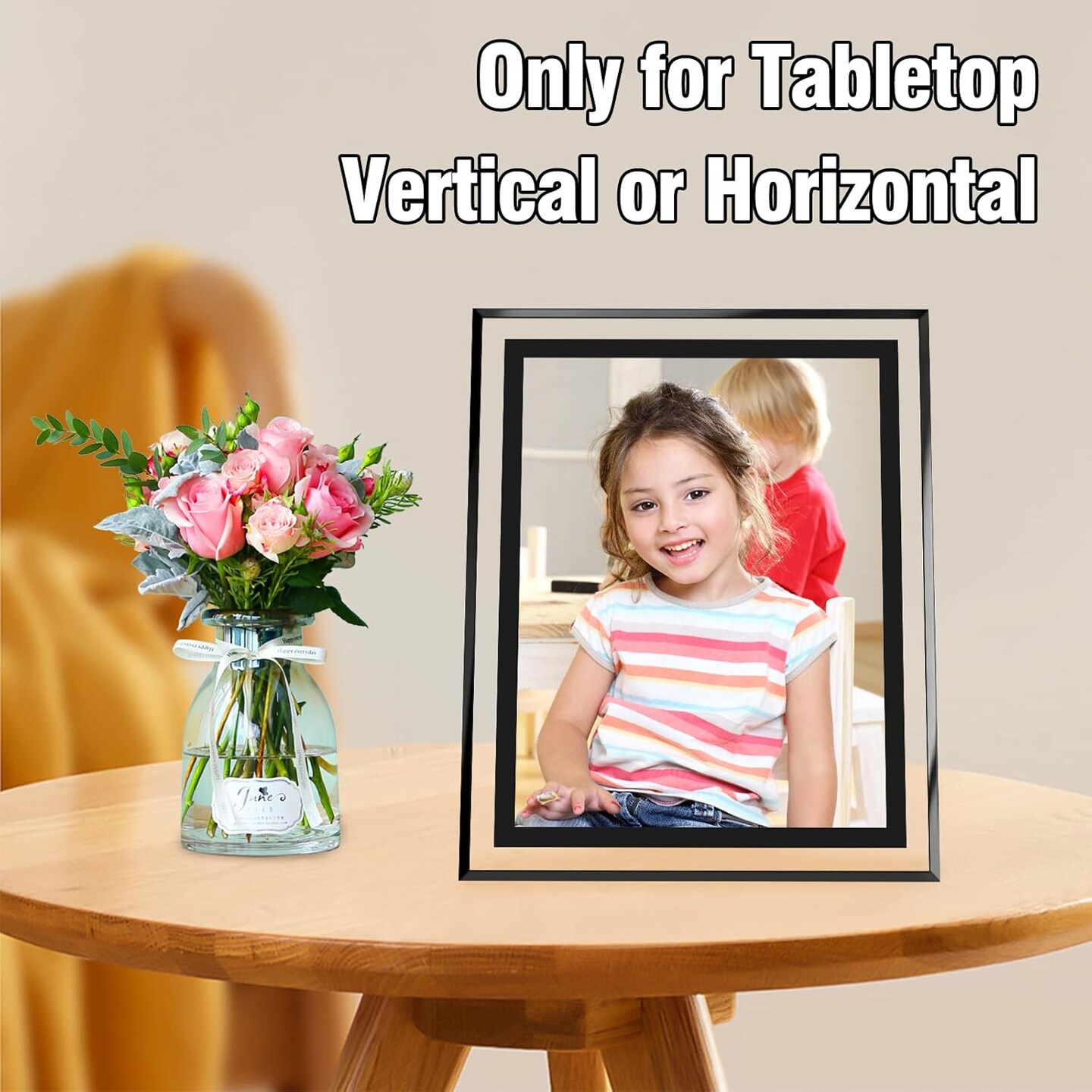 8x10 Picture Frames Black - Set of 2, HD Real Glass 8 by 10 Photo Frame