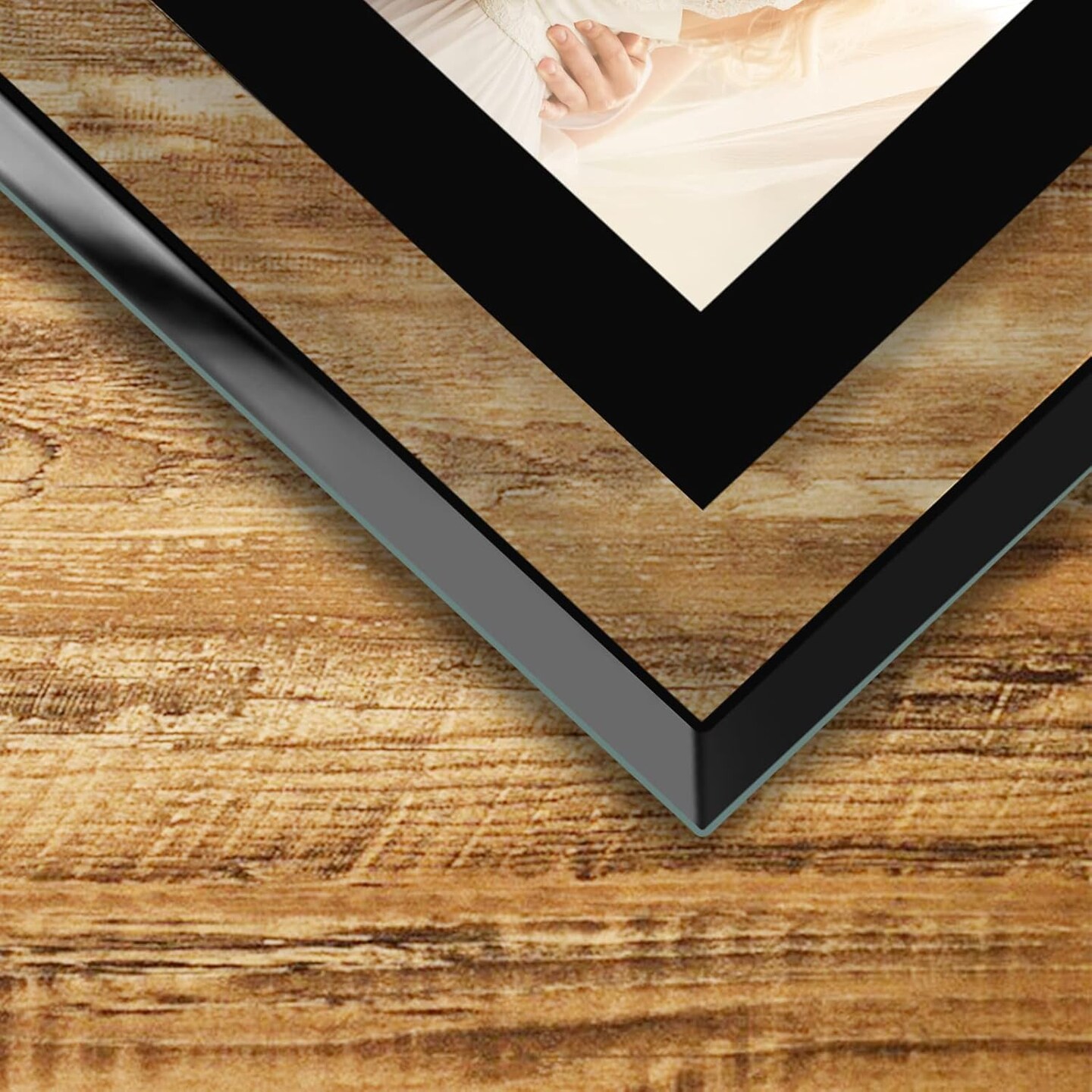8x10 Picture Frames Black - Set of 2, HD Real Glass 8 by 10 Photo Frame