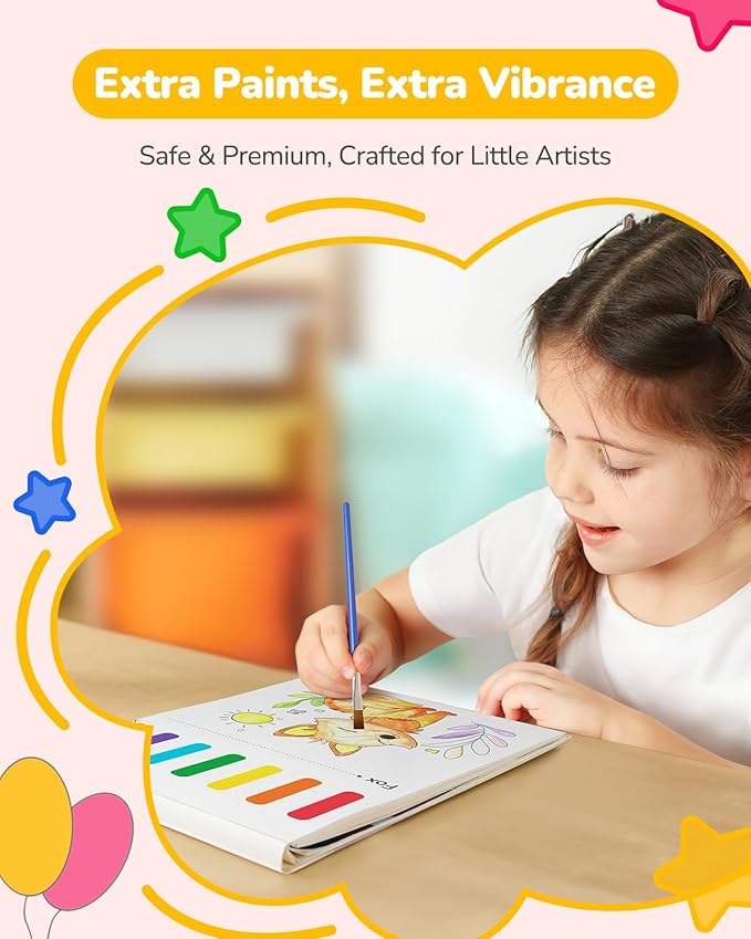 3 Pack Paint with Water Coloring Books for Toddlers, Watercolor Paint Set with 6 Brushes, Painting Activity for Kids Ages 4 5 6 7 8, Christmas Gift Arts &#x26; Crafts Toy, Princess, Forest &#x26; Sea