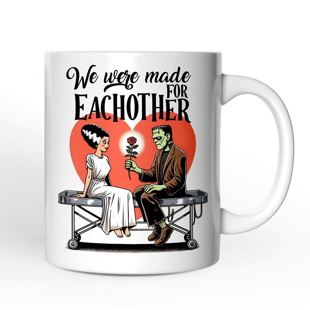 Vintage Frankenstein and Bride Mug for Couple, We Were Made for Each Other Vintage Romantic Gift