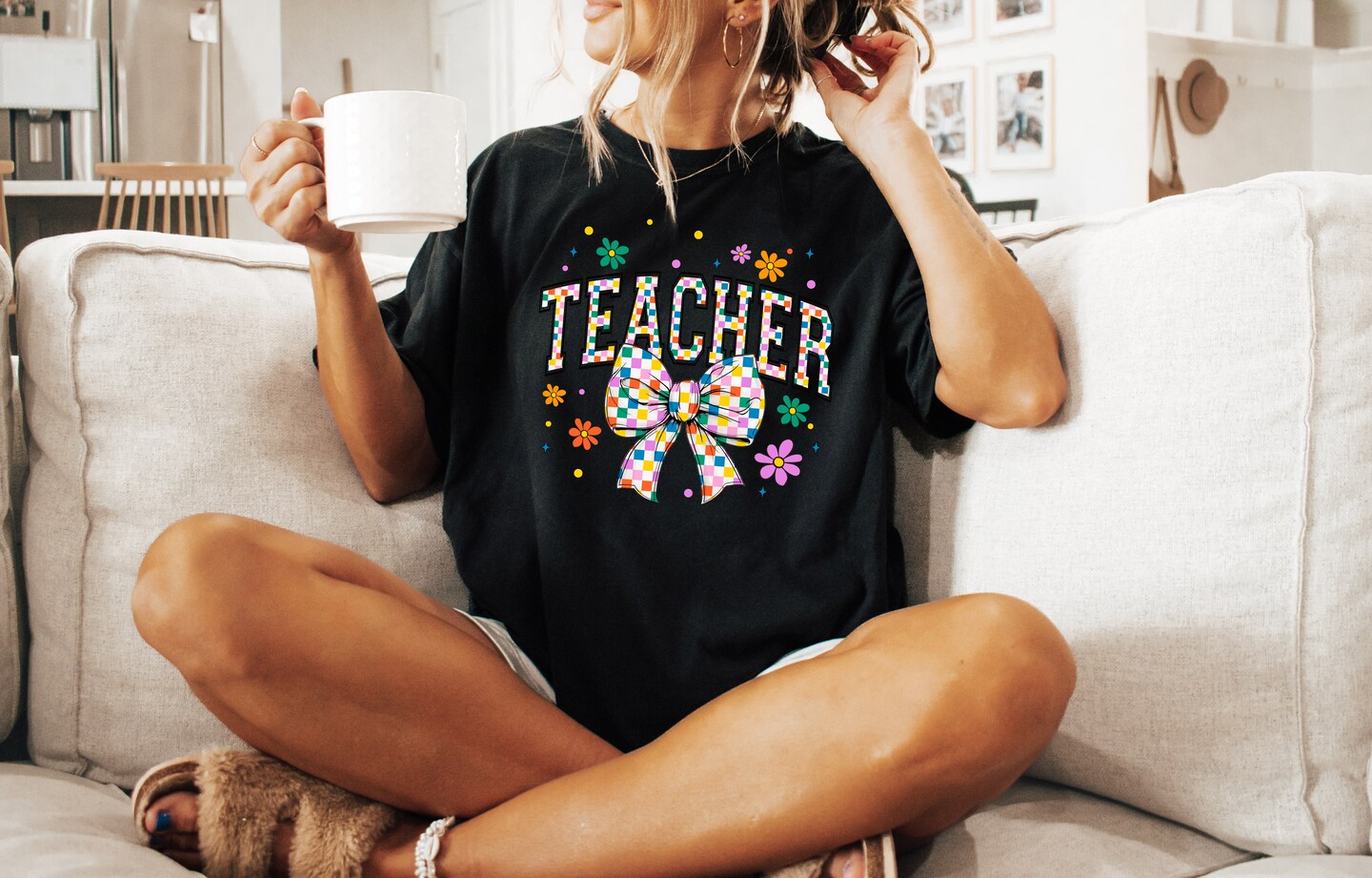 Colorful Checkered Teacher Coquette Shirt, Teacher Gift, Back to