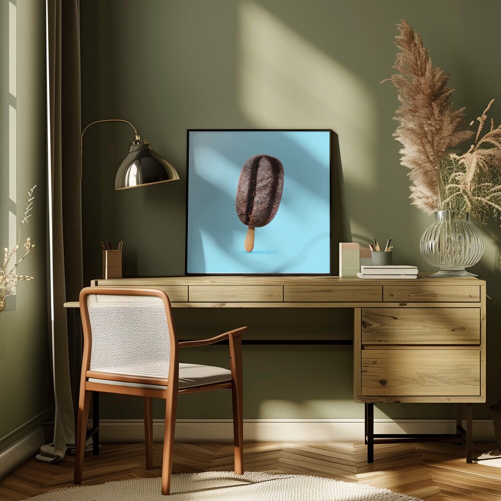 Ice Ice Coffee Square Canvas Art | Modern Home Wall Decor 24x24 Canvas - Corporate Office Art