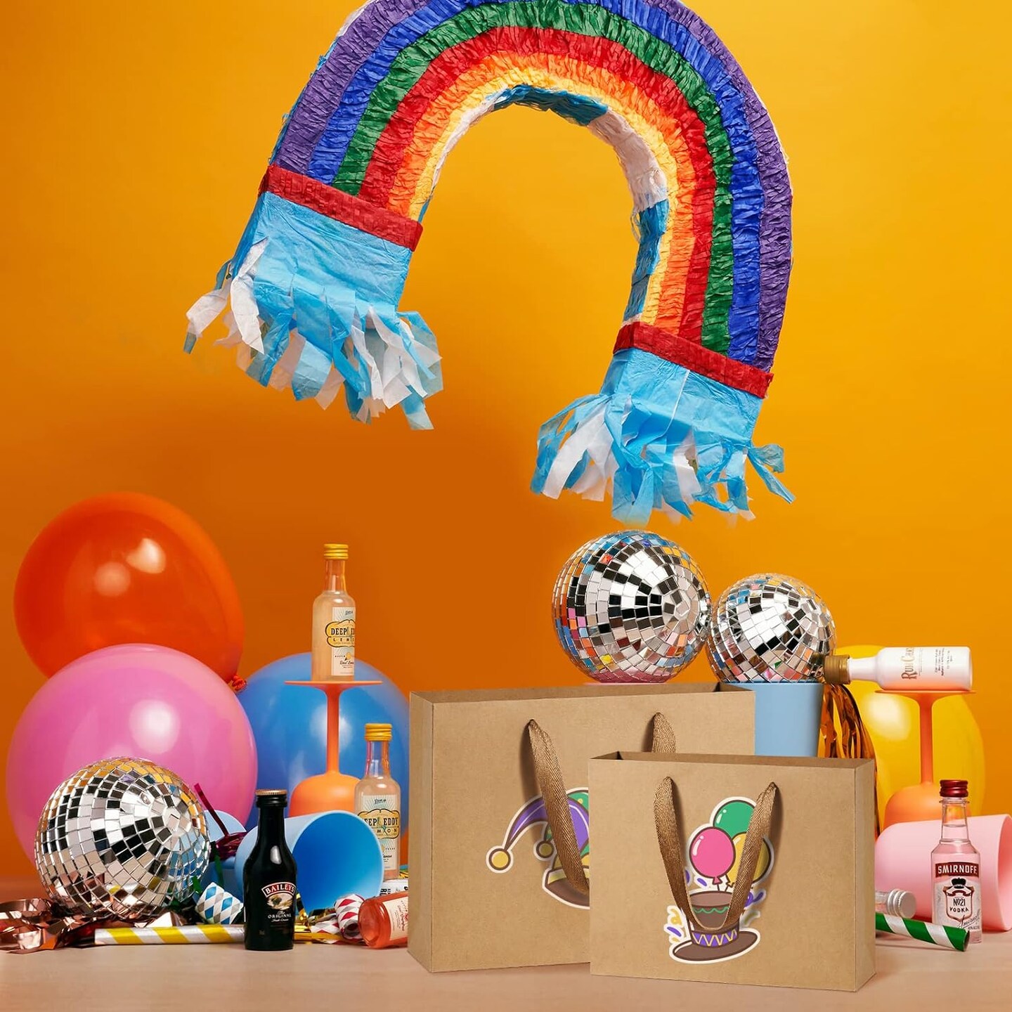 25Pcs Gift Bags Heavy Duty Kraft Brown Paper Bags with Handles, Sturdy Large Paper Gift Sacks for Shopping, Retail, Merchandise, Wedding Party Favor