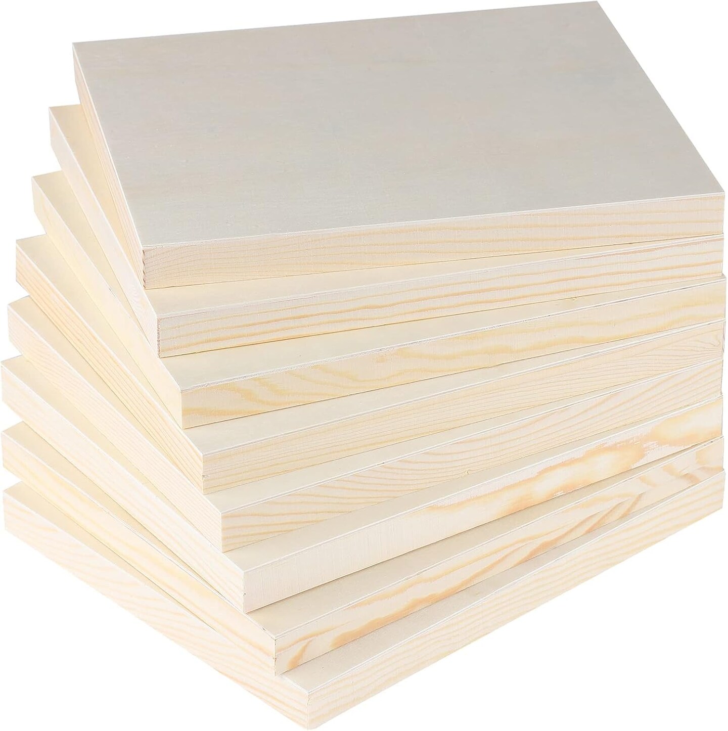 8 Pack Wood Panels 8 x 10 inch Wooden Canvas Board Unfinished Wooden Panel Boards for Painting, Arts, Pouring Use with Oils, Acrylics