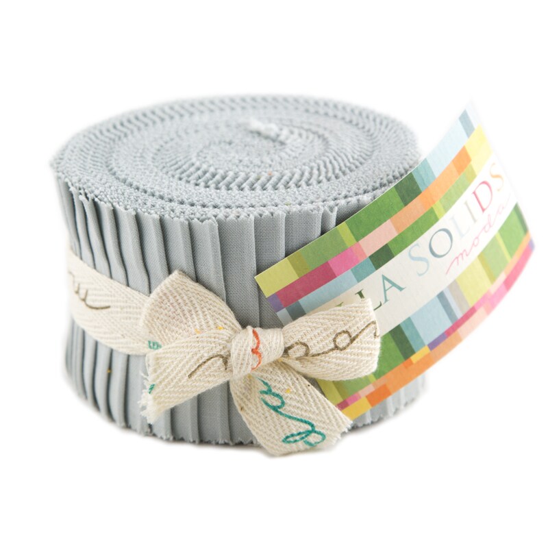 Bella Solids 2.5" Strip Junior Roll (Junior Jelly Roll) in Zen Grey by Moda for Moda (9900JJR 185)