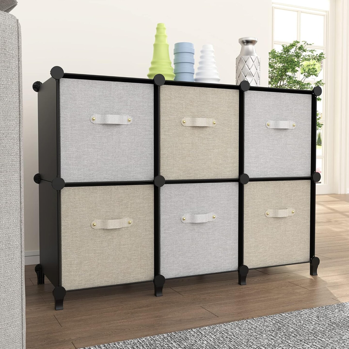6-Cube Storage Organizer (Black)