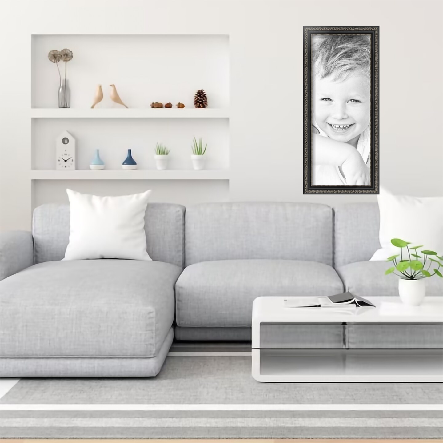 ArtToFrames 8x20 Inch Picture Frame, This 1.25 Inch Custom Wood Poster Frame is Available in Multiple Colors, Great for Your Art or Photos - Comes with Regular Glass and Corrugated Backing (A40EI)