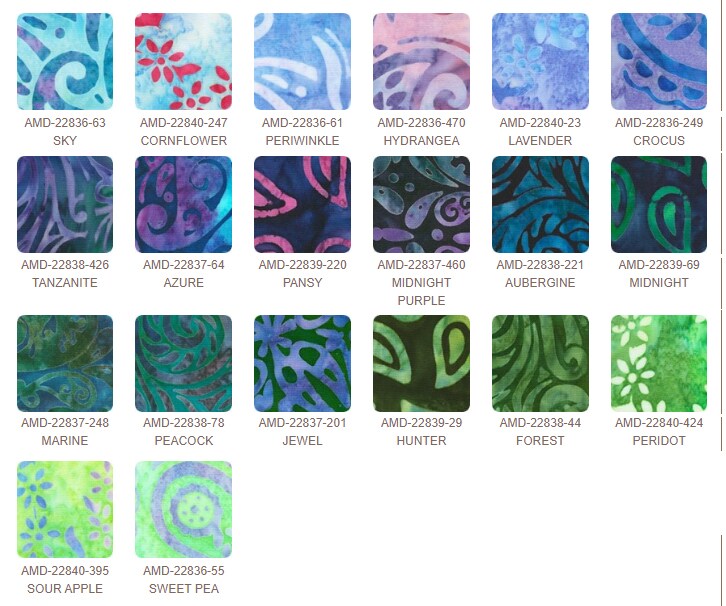 Artisan Batiks Paisley Bouquet 10" Square Pack (Layer Cake / Ten Square) by Lunn Studios for Robert Kaufman (TEN-1350-42)