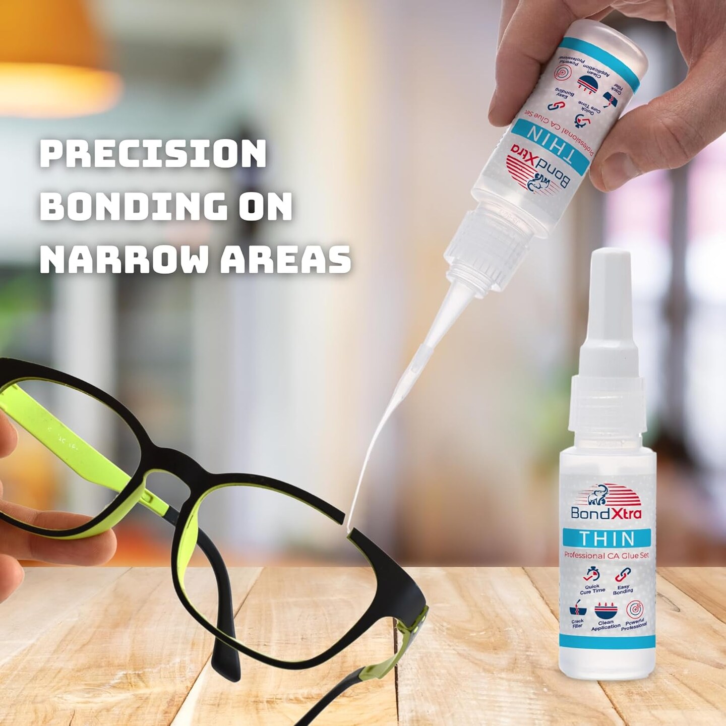 BONDXTRA BXT8 Thin Viscosity CA Glue 8 oz. Set – Premium Super Glue Kit for Woodworking, Crafts & DIY, Fast-Drying, Clear Cyanoacrylate Adhesive with Microtips