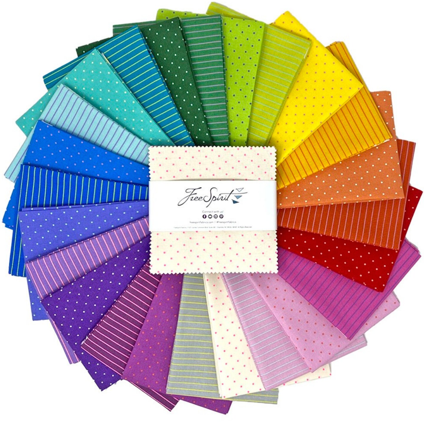 Tula's True Colors 2022 5" Square Pack (Charm Pack) in Tiny Coordinates by Free Spirit (FB6CPTP.TINYCOOR)